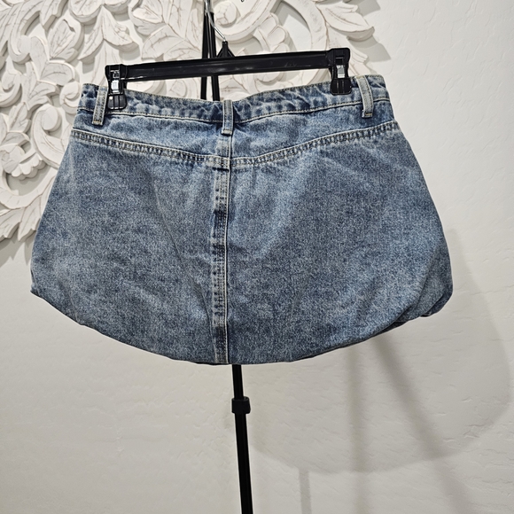 Steve Madden Women's Blue 100% Cotton Denim Mini Bubble Jean Skirt Sz 28 NWT - Picture 4 of 8
